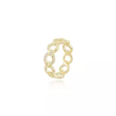 Anel Elos Cravejados Banhado a Ouro 18K na internet