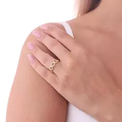Anel Elos Cravejados Banhado a Ouro 18K - comprar online