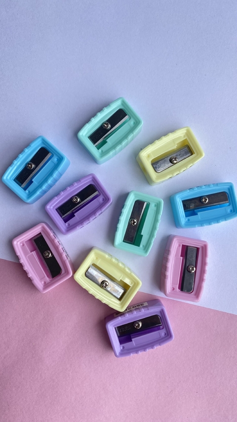 Apontador Tris Cores Pastel