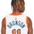 Regata New York Knicks City Edition Nike 2024-2025 branca com azul e laranja.