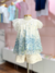 Conjunto Borboleta Luxo Com Bata em Tule e Manga Princesa com Forro, e Short Mescla com Forro
