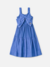 Vestido Laço Luxo com Aplique de Flor Azul Realeza Anime - comprar online