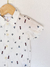 Camisa Infantil Masculina Rovitex com Botões | Manga Curta Off White 100% Algodão com Estampa Marinheiro Minimalista - loja online