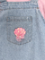 Salopete Jeans Ariel com Tule, Bordado de Concha, Blusa Rosa com Brilho e Manga de Tule - Minily Kids