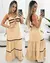 Vestido midi alcinha com detalhe de bolinhas