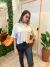 Camisa cropped linho com botões e bolso na internet