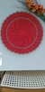 Sousplat de crochê em espiral - Vermelho e verde eucalipto na internet