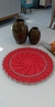 Sousplat de crochê em espiral - Vermelho e verde eucalipto - comprar online