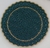 Sousplat de crochê em espiral - Verde musgo e dourado