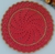 Sousplat de crochê em espiral - Vermelho e dourado