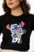 T-SHIRT STITCH VAQUINHA - PRETA