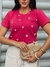 T-SHIRT CORAÇÕES POÁ PINK- T-SHIRT FEMININA DE ALGODÃO - comprar online