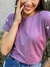 CAMISETA CORAÇÕES NA MANGA - ROXO | T SHIRT FEMININA DE ALGODÃO - Vento de Algodão