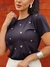 CAMISETA CORAÇÕES POÁ - PRETO | T SHIRT FEMININA DE ALGODÃO - comprar online