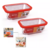 Pote De Vidro Retangular C/ Tampa De Silicone 750ml 2 Peças