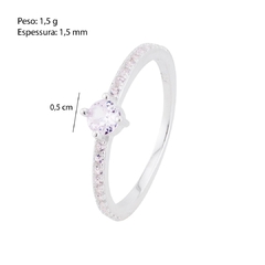 Anel ponto de luz zircônia cravejado - comprar online