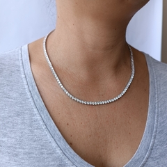 Colar riviera com zircônias de 3 mm com acabamento em ródio branco na internet