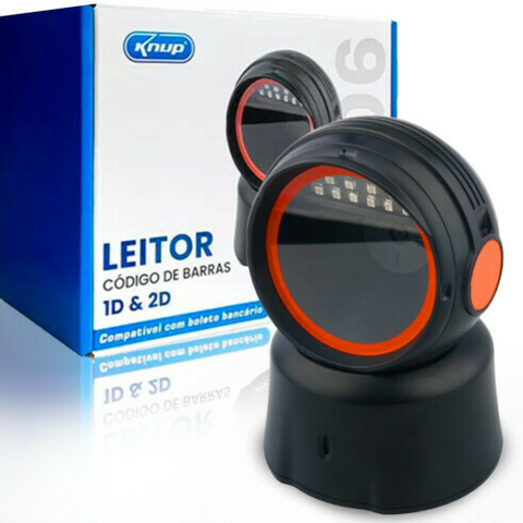 Leitor de Código de Barras Fixo 1D e 2D com Fio USB 1.8 Metros - KP-LE706