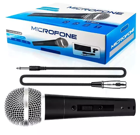 Microfone Profissional Cabo 5 metros P10 KNUP - KP-M0014