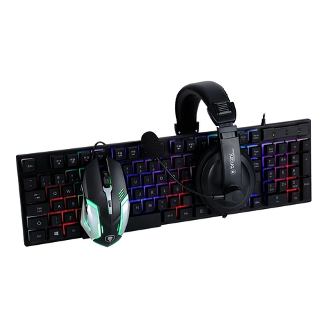 Kit Bright Gamer 0543 Teclado + Mouse + Headset Preto