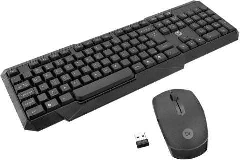 Kit Teclado e Mouse Sem Fio Slim 2, Teclado com Apoio Ergonômico, Padrão ABNT2, 107 teclas, Mouse Ambidestro, 3 Botões - BRIGHT