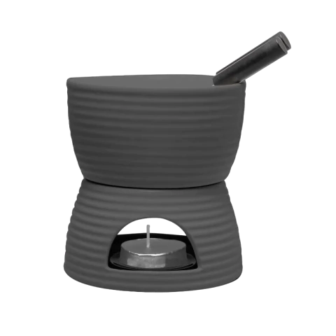 Aparelho de Fondue 6 Peças para Duas Pessoas Lines Cinza