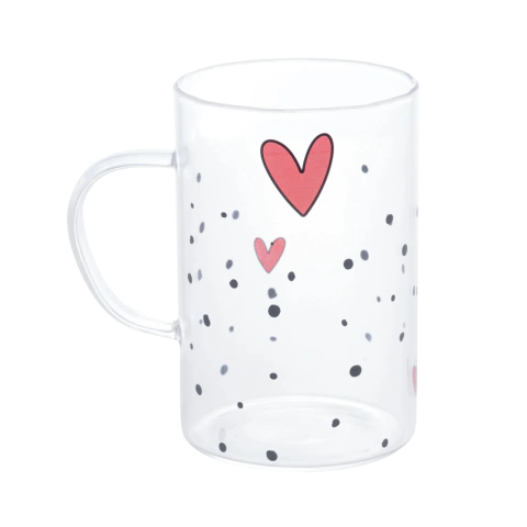 Conjunto 2 Canecas De Vidro Heart 280ml WOLFF