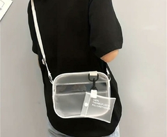Bolso bandol transparente con blanco