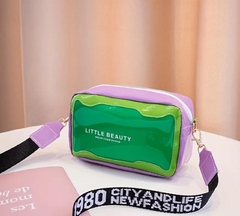 Bolso de maquillaje, verde con correa.
