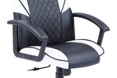 SILLÓN GIRATORIO R-DESIGN REGULABLE EN ALTURA SÍMIL PIEL BLANCO - NEGRO. en internet