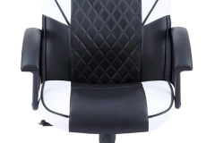 SILLÓN GIRATORIO R-DESIGN REGULABLE EN ALTURA SÍMIL PIEL BLANCO - NEGRO. - Muebles Hernández Distribuciones