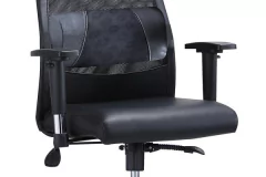 SILLÓN GIRATORIO AIRFLOW SÍMIL PIEL / ROJO TRANSPIRABLE NEGRO. - Muebles Hernández Distribuciones