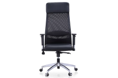 SILLÓN GIRATORIO AIRFLOW SÍMIL PIEL / ROJO TRANSPIRABLE NEGRO.