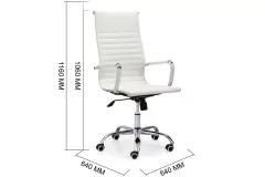SILLÓN GIRATORIO LETTER SÍMIL PIEL BLANCO - tienda en línea