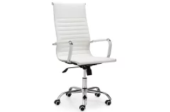 SILLÓN GIRATORIO LETTER SÍMIL PIEL BLANCO en internet