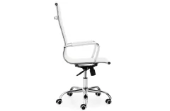 SILLÓN GIRATORIO LETTER SÍMIL PIEL BLANCO - Muebles Hernández Distribuciones
