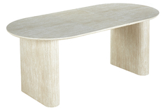 MESA COMEDOR OVAL EXTENSIBLE PIETRA TRAVERTINO en internet