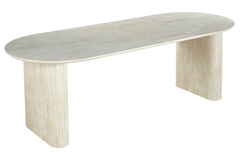 MESA COMEDOR OVAL EXTENSIBLE PIETRA TRAVERTINO - Muebles Hernández Distribuciones