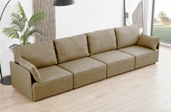 SOFA MODULAR CON BRAZOS MOU 3 PLAZAS + CHAISELONGUE TEJIDO GRIS 276 x 183 X 93 CM - (copia) - Muebles Hernández Distribuciones