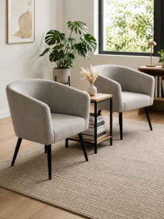 BUTACA CIRCULAR MELROSE GRIS MELANGE - comprar en línea