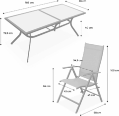 SET TERRAZA MOD. AMERICA (MESA + 8 SILLAS) - Muebles Hernández Distribuciones