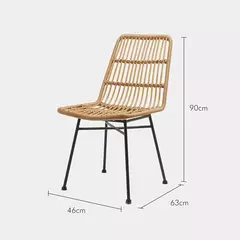 SILLA COMEDOR THAI RATTAN SINTÉTICO MARRON / NEGRO.