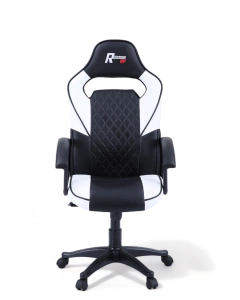SILLÓN GIRATORIO R-DESIGN REGULABLE EN ALTURA SÍMIL PIEL BLANCO - NEGRO.
