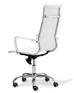 SILLÓN GIRATORIO LETTER SÍMIL PIEL BLANCO - comprar en línea