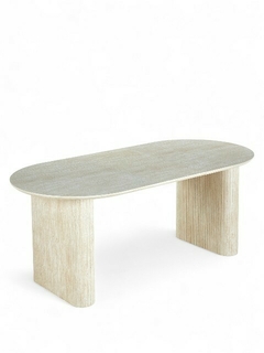 MESA COMEDOR OVAL EXTENSIBLE PIETRA TRAVERTINO en internet