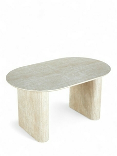 MESA COMEDOR OVAL EXTENSIBLE PIETRA TRAVERTINO - comprar en línea