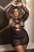 VESTIDO SEXY PRETO MANGA LONGA FEITO EM TULE DE LUXO COM TRANSPARENCIA Ref.: 02634