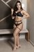 CONJUNTO PRETO COM CINTA LIGA SEXY SEM BOJO CALCINHA SENSUAL COM RECORTES Ref.: 02637