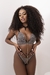 CONJUNTO DE LINGERIE BOJO COM DECOTE PROFUNDO E CALCINHA FIO CHOCOLATE Ref.: 02004