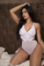 Body Branco em Tule e Renda com Elástico e Perola 02311